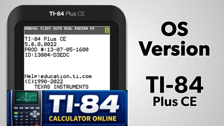 TI-84 Plus CE calculator displaying OS update process on a computer using TI Connect software
