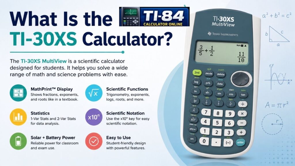 What Is the TI-30XS Calculator? TI-30XS MultiView scientific calculator with MathPrint display and scientific functions