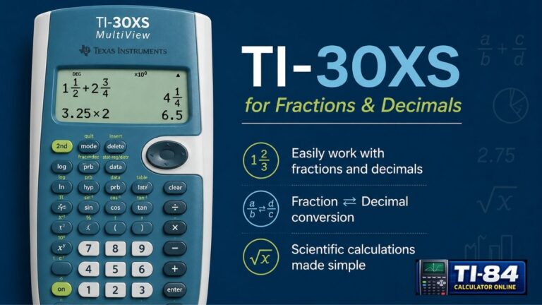 TI-30XS calculator for fractions and decimals
