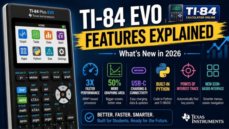TI-84 Evo Features Explained with 3× faster ARM-based processor