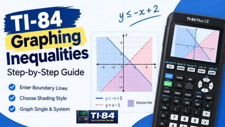 TI-84 graphing inequalities step-by-step guide with shaded solution regions