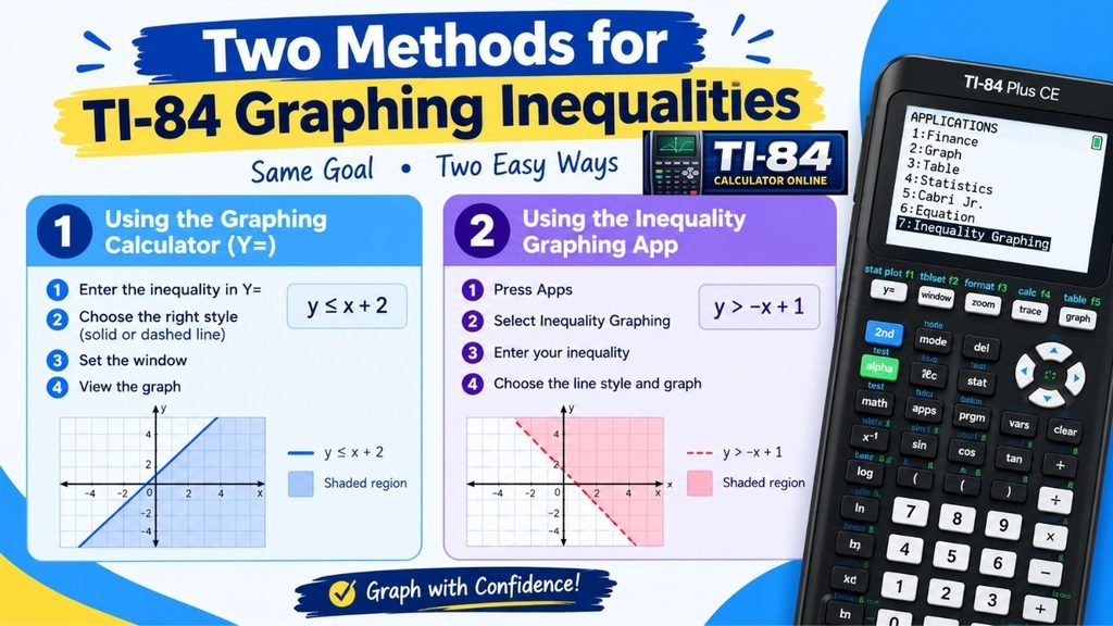 TI-84 Graphing Inequalities: Step-by-Step Guide for TI-84 Plus CE two-methods-for-ti-84-graphing-inequalities